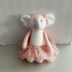 FAO Schwarz Stuffed Animal Plush Size 11" Pink Koala Bear Tutu Gold Silver